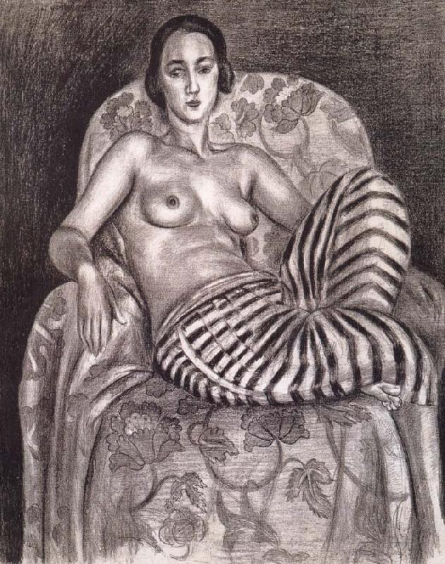 Woman wearing a striped trousers, Henri Matisse